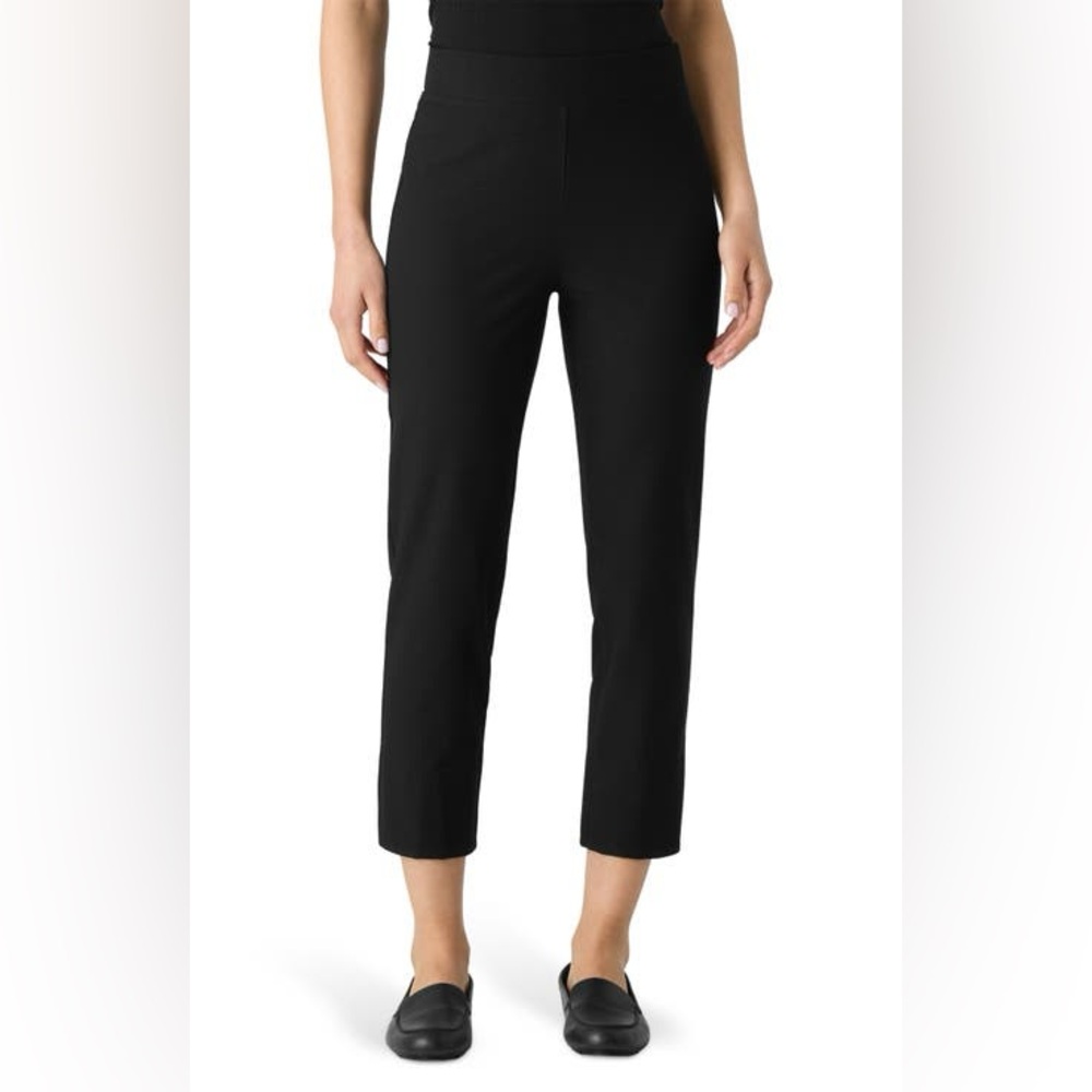 Eileen Fisher Tapered Crop Organic Cotton/Spandex Casual Pants